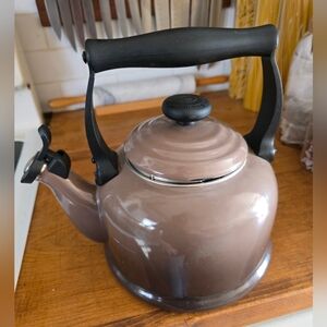 Le Creuset Black and Brown Tea Kettle